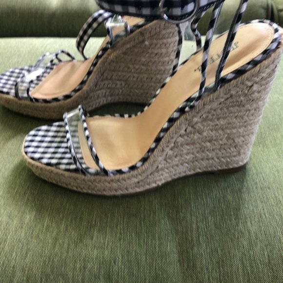 NWOT Just Fab "Looks to Thrill" Jute Wedge Sandal w/ Ankle strap 9M - Picture 4 of 12